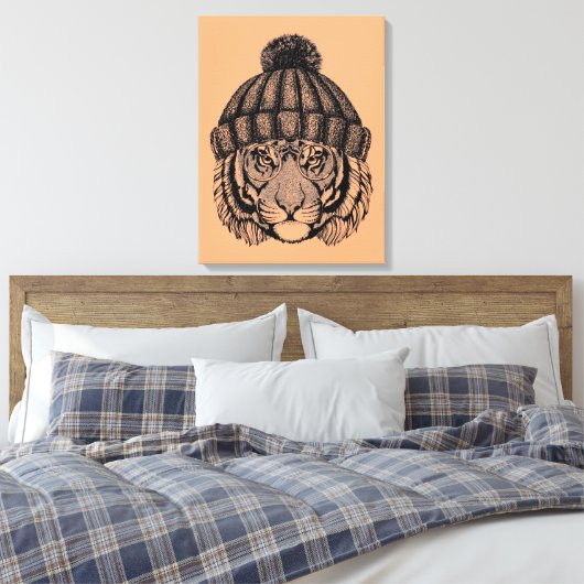 Winter Mode Ready Tiger Leinwanddruck (Insitu (Schlafzimmer))