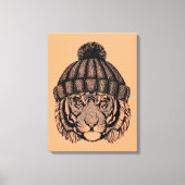 Winter Mode Ready Tiger Leinwanddruck (Vorderseite)