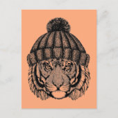 Winter Mode Ready Tiger Postkarte (Vorderseite)