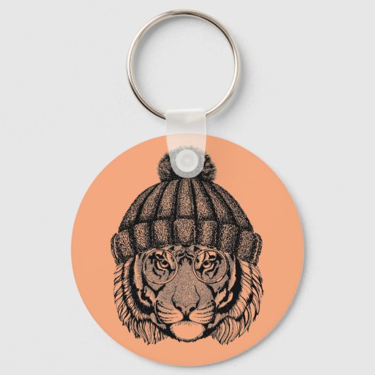 Winter Mode Ready Tiger Schlüsselanhänger (Vorderseite)