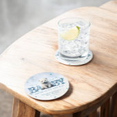 Winter Modern Bearly Wait Baby Dusche Runder Pappuntersetzer