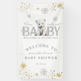Winter Modern Bearly Wait Baby Dusche Willkommen Banner