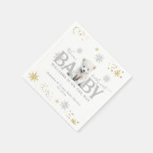 Winter Modern Bearly Wait Baby Dusche Willkommen Serviette (Ecke)