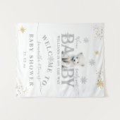 Winter Modern Bearly Wait Baby Dusche Willkommen Wandteppich (Vorderseite (Horizontal))