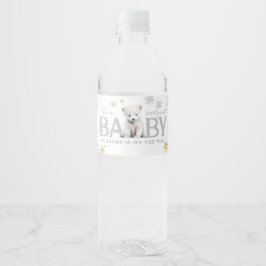 Winter Modern Bearly Wait Baby Dusche Willkommen Wasserflaschenetikett