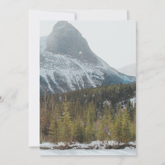 Winter Modern Save the Date Minimalistisch rustika (Rückseite)