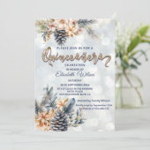 Winter Moderne Bucht florale Wasserfarbe Einladung (Stehend Vorderseite)