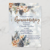 Winter Moderne Bucht florale Wasserfarbe Einladung (Vorne/Hinten)