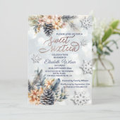 Winter Moderne Bucht florale Wasserfarbe Einladung (Stehend Vorderseite)