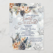 Winter Moderne Bucht florale Wasserfarbe Einladung (Vorne/Hinten)