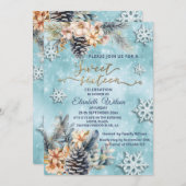 Winter Moderne Bucht florale Wasserfarbe Einladung (Vorne/Hinten)