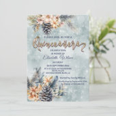 Winter Moderne Bucht florale Wasserfarbe Einladung (Stehend Vorderseite)