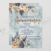 Winter Moderne Bucht florale Wasserfarbe Einladung (Vorne/Hinten)