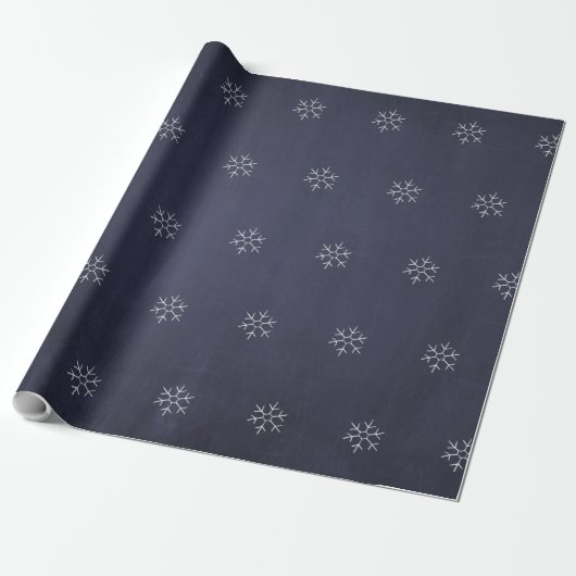 Winter Moderne, elegante weiße Schneeflocken auf d Geschenkpapier (Ungerollt)