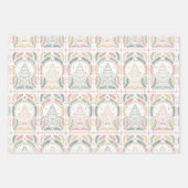 Winter Moderne Retro Bäume Weihnachten Geschenkpapier Set (Vorderseite 2)