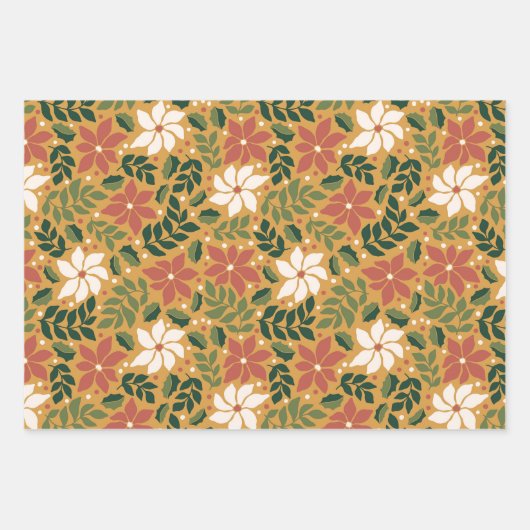 Winter Moderne Retro Bäume Weihnachten Geschenkpapier Set (Vorderseite)