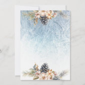 Winter Moderner Frostblumen erster Geburtstag Einladung (Rückseite)