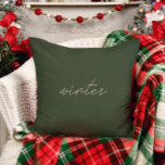 Winter ・ Modernes, elegantes Dusty Green Christmas Kissen<br><div class="desc">Das Design besticht durch handgeschriebenen Schriftart und modernes minimalistisches Design. Klicken Sie auf den Link Sammlung auf dieser Seite,  um alle passenden Elemente in diesem schönen Design zu sehen,  oder sehen Sie sich die Sammlung hier an: https://bit.ly/3Be0KHr</div>