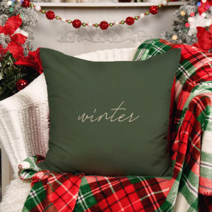 Winter ・ Modernes, elegantes Dusty Green Christmas Kissen