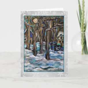 Winter-Mond-Kunst-Karte Feiertagskarte