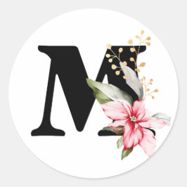 Winter MONOGRAM Bulgarisches kyrillisches Alphabet Runder Aufkleber