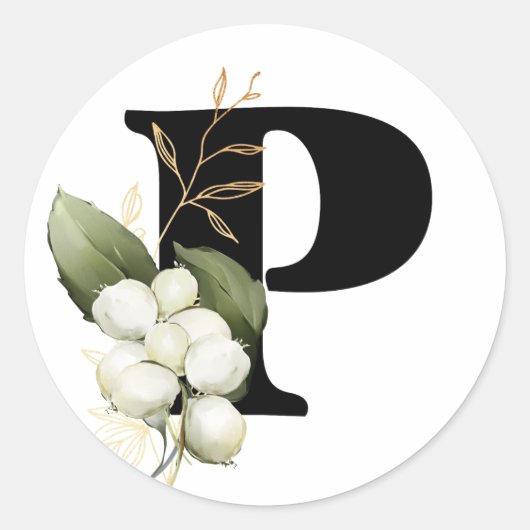 Winter MONOGRAM Bulgarisches kyrillisches Alphabet Runder Aufkleber (Vorderseite)