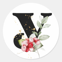 Winter MONOGRAM Bulgarisches kyrillisches Alphabet Runder Aufkleber