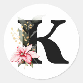 Winter MONOGRAM Bulgarisches kyrillisches Alphabet Runder Aufkleber