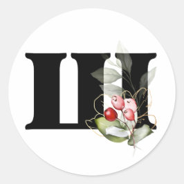 Winter MONOGRAM Bulgarisches kyrillisches Alphabet Runder Aufkleber