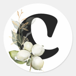 Winter MONOGRAM Bulgarisches kyrillisches Alphabet Runder Aufkleber