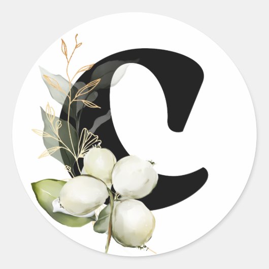 Winter MONOGRAM Bulgarisches kyrillisches Alphabet Runder Aufkleber (Vorderseite)