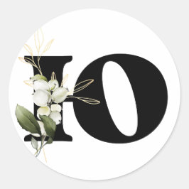 Winter MONOGRAM Bulgarisches kyrillisches Alphabet Runder Aufkleber