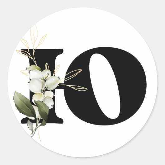 Winter MONOGRAM Bulgarisches kyrillisches Alphabet Runder Aufkleber (Vorderseite)