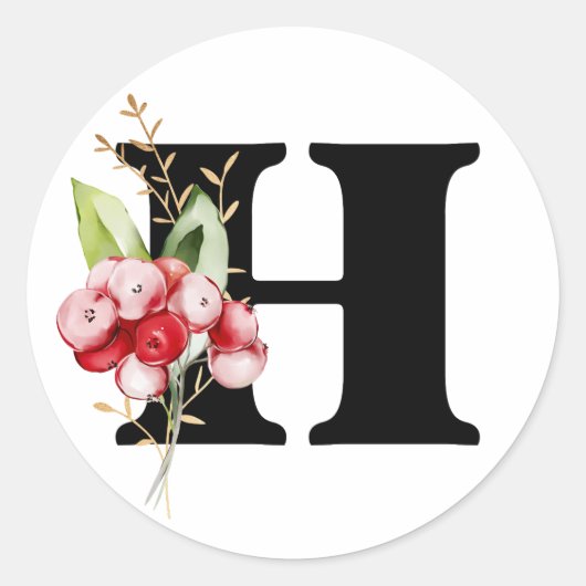 Winter MONOGRAM Bulgarisches kyrillisches Alphabet Runder Aufkleber (Vorderseite)