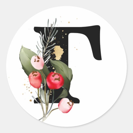 Winter MONOGRAM Bulgarisches kyrillisches Alphabet Runder Aufkleber (Vorderseite)