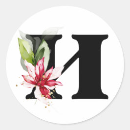 Winter MONOGRAM Bulgarisches kyrillisches Alphabet Runder Aufkleber