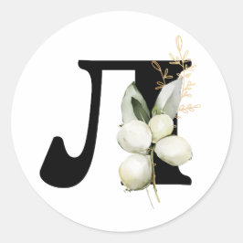 Winter MONOGRAM Bulgarisches kyrillisches Alphabet Runder Aufkleber