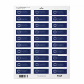 Winter Monogram E Address Label in Navy (Vorne)