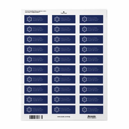Winter Monogram E Address Label in Navy (Vorne)