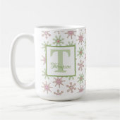 Winter Monogram Modern Holiday Stylish Custom Kaffeetasse (Links)