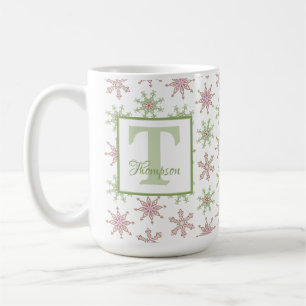 Winter Monogram Modern Holiday Stylish Custom Kaffeetasse