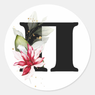 Winter-Monogramm Bulgarisches kyrillisches Alphabe Runder Aufkleber