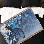 Winter Moon Fairy Blue Decke