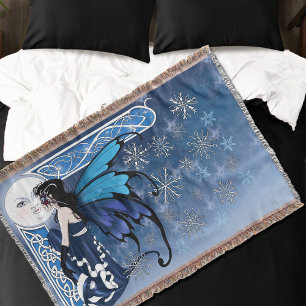 Winter Moon Fairy Blue Decke