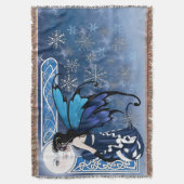 Winter Moon Fairy Blue Decke (Vorderseite Vertikal)