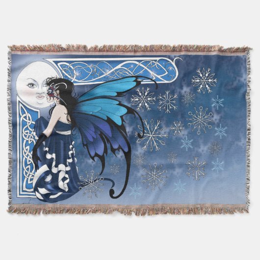 Winter Moon Fairy Blue Decke (Vorderseite)