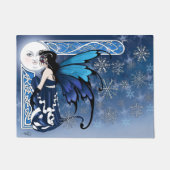 Winter Moon Fairy Blue Fußmatte (Vorderseite)