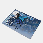 Winter Moon Fairy Blue Fußmatte (Schrägansicht)