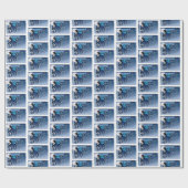 Winter Moon Fairy Blue Geschenkpapier (Flach)