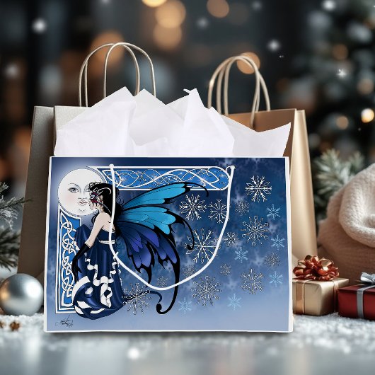 Winter Moon Fairy Blue Große Geschenktüte